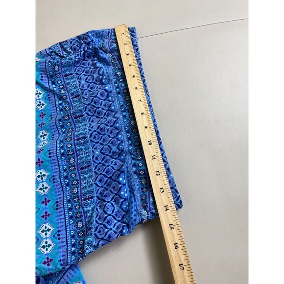 Kuhl Maxi Skirt size XS Blue Geometric Boho Festival Pull on Jersey Hippie - Picture 5 of 14